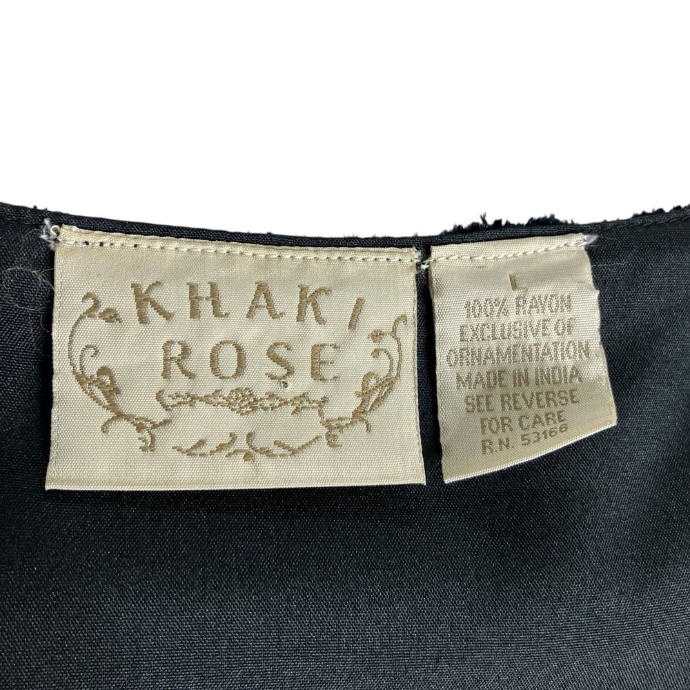 Vintage 90s Khaki Rose Vest Womens L Black Velvet Tapestry Metallic Whimsigoth - Picture 5 of 14